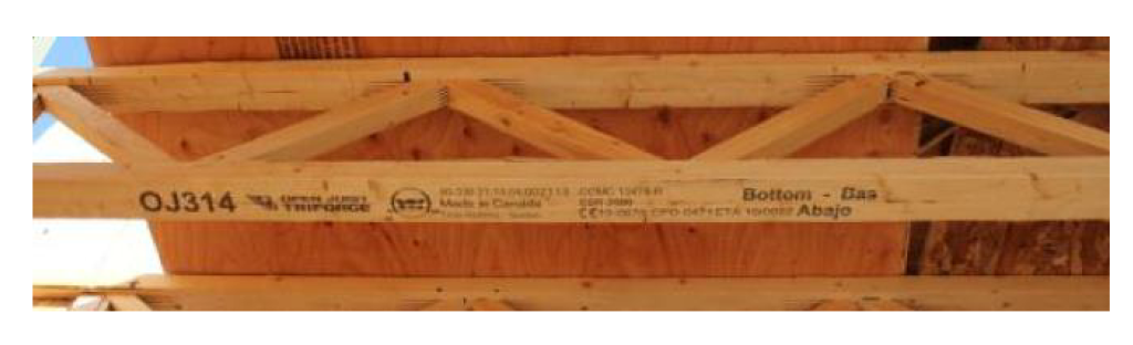 TRIFORCE® open web joist with clear marking for installation