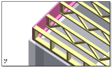 Intersection between rim board and knee wall for structural support